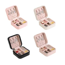 Мини ювелирные коробки для женщин кольца серьги ожерелья путешествия ювелирные изделия PU один слой портативный хранения подарочная коробка