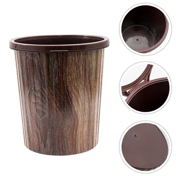 

1Pc Trash Can Rubbish Container Retro Style Rubbish Can Home Garbage Bin Rubbish Container with Pressing Ring for Home Office Ba