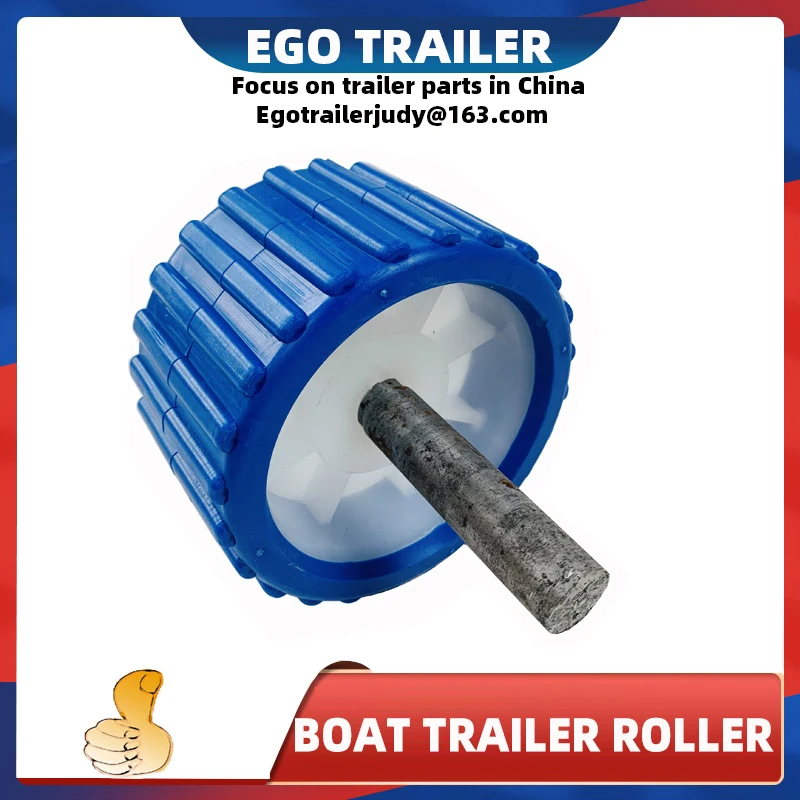

EgoTrailer BOAT TRAILER WOBBLE ROLLERS. kits 5" BLUE RIBBED 18mm Bore. Soft Wobble Roller