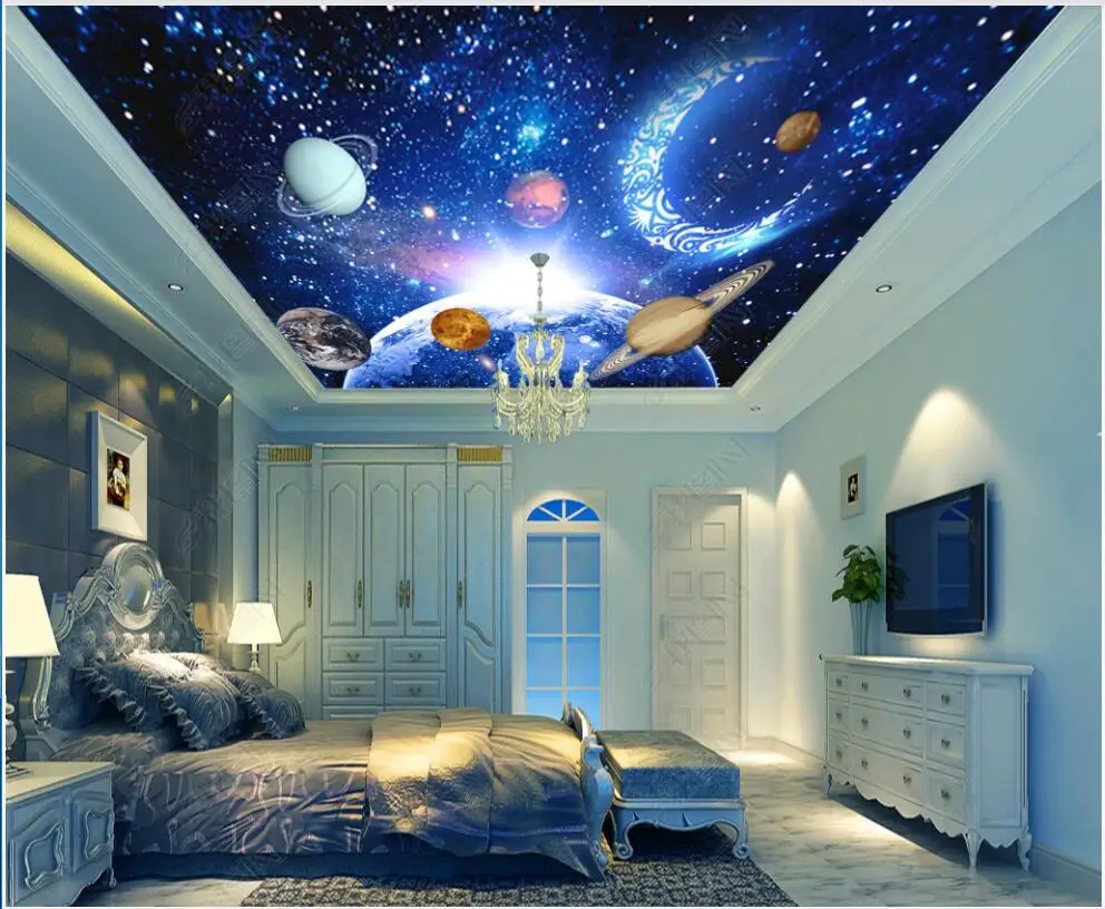 

3d ceiling murals wallpaper custom photo Cosmic space starry sky home decor 3d wall murals wallpaper in the living room