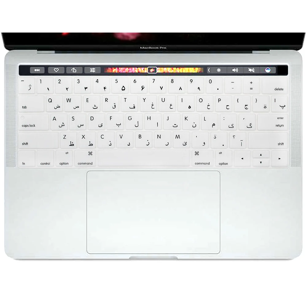 КРЗ арабский силиконовая клавиатура кожного покрова для Mac Pro 1" A1706 A2159Pro 15" A1707 // выпуска с сенсорной панелью США Версия - Цвет: White