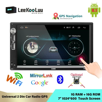 

LeeKooLuu Android 2 Din Car Radio 7" HD Central Multimedia GPS Navigator WiFi Bluetooth Audio MP4 Video Player USB AUX Stereo