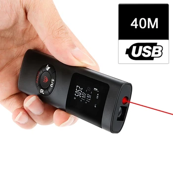

Ultra-portable Laser Distance Meter Smart Digital Handheld 40M Range Rangefinder Portable USB Charging Distance Measuring Meter