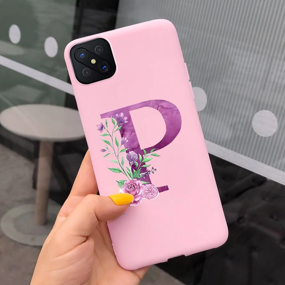 Cute Letters Soft TPU Phone Case - Simple Black Pink Back Cover