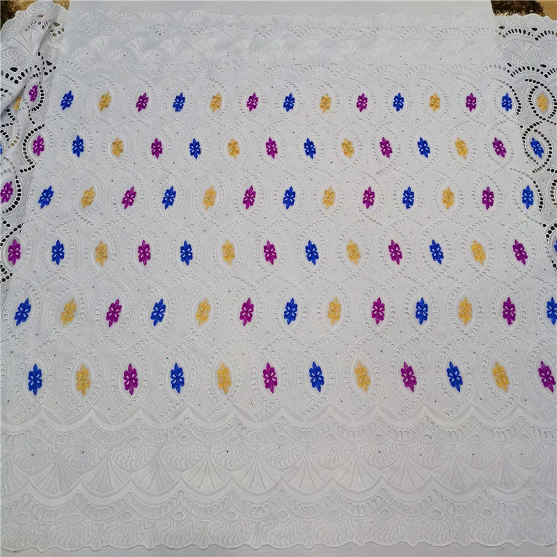 

5 Y Swiss lace fabric 2019 Dubai heavy beaded embroidery African lace fabrics 100% cotton Swiss voile lace in Switzerland HL0906
