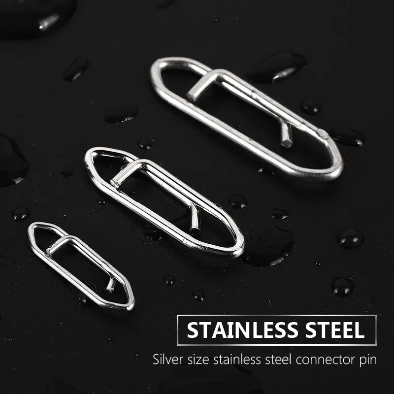 

Connector Pin 100Pcs/Set Outdoor Fishing Connector Stainless Steel Bait Carp Fishing Ring Silver