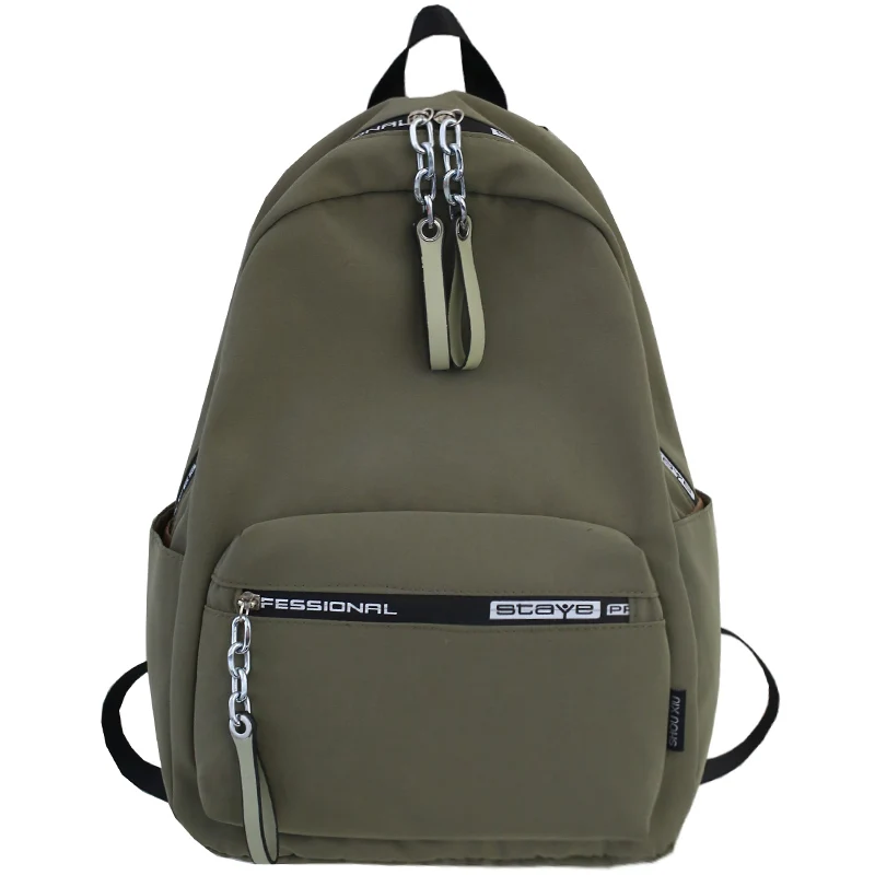 light green Студенческий женский модный рюкзак с цепочкой, милые женские школьные сумки Harajuku, нейлоновый рюкзак для девочек-подростков, роскошная женская кавайная сумка, книга - Цвет: light green