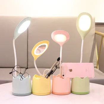 

Creative LED Desk Lamp Cosmetic Mirror Lamp USB Charging Reading Reading Lamp Multi-function Pen Container Mobile Phone Stand La