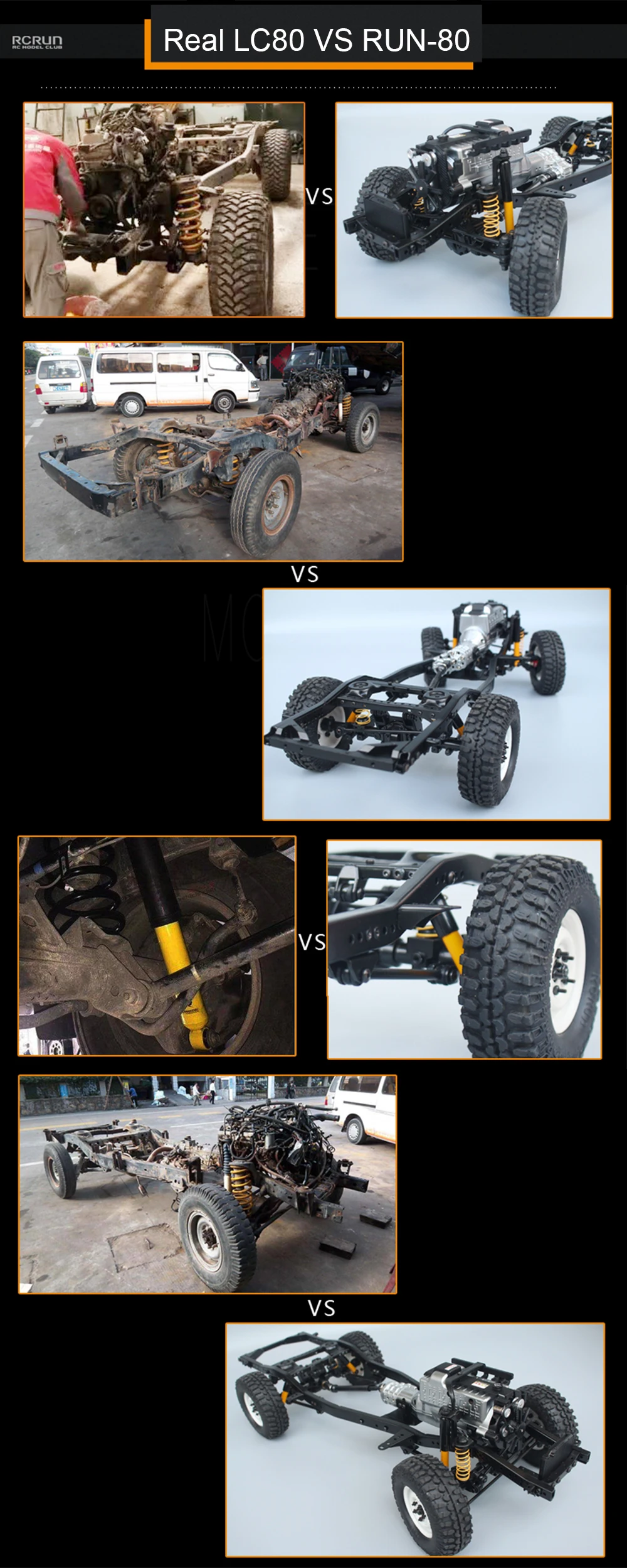 Rcrun Lc80 1/10 Metal Chassis Frame 