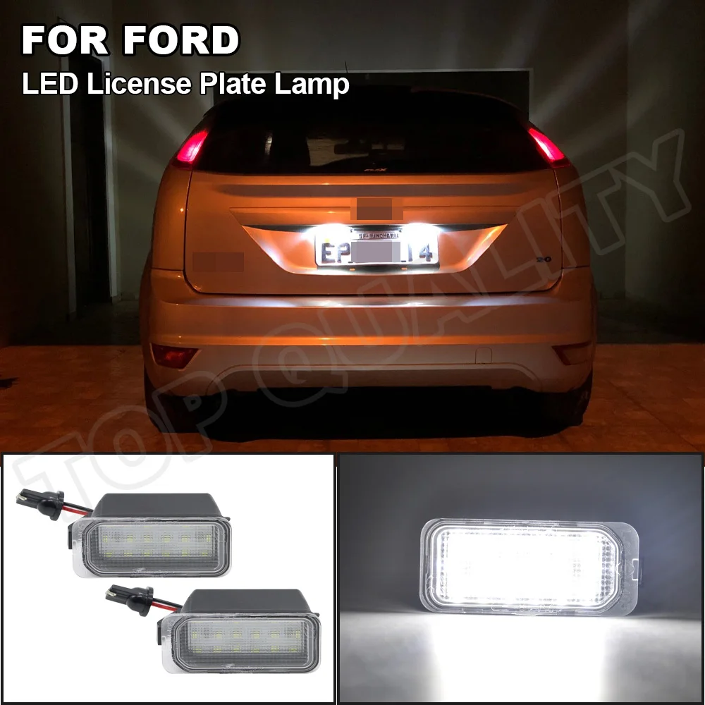 

For Ford MK2 MK3 MK4 MK5 MK6 Focus Fiesta Mondeo Kuga Galaxy S-max Grand C-Max B-Max LED License Plate Light 6000K Lamps