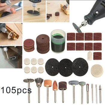 

105pcs Electric Drill Grinder Accessories Set Workshop Equipment Power Rotary Tools Grinding Engraving Polishing Kit