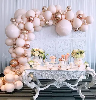 

Balloon Garland DIY Baby Shower 4D Rose Balloons Arch Rose Confetti Pastel Double-layer Skin Globos for Wedding Birthday Party