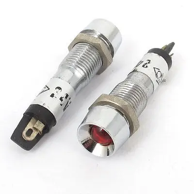 

2 Pcs DC 12V 8mm Thread Red Bulb Power Signal Indicator Pilot Light Lamp