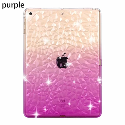 Чехол для планшета из ТПУ для iPad 9,7, милый 3D Кристальный мягкий чехол для iPad 9,7 AIR 2 Pro9.7 A1893 A1954 fundas - Цвет: Purple