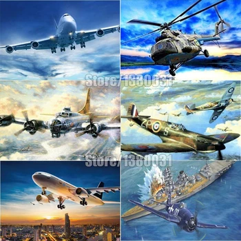 

5D DIY Diamond Painting Airplane Cartoon Diamond Embroidered Cross Embroidery Mosaic Home Decoration Christmas Gift CC918