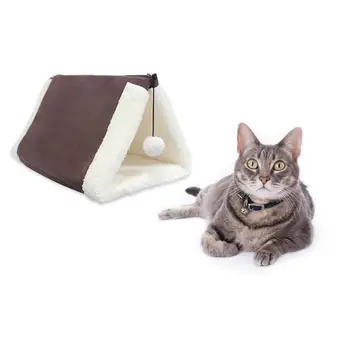

Winter Warm Pet Cat Bed Cave House Soft Lamb Cashmere Cat Bed Mat Tunnel Indoor Cats Houses Kitten Warm Pet Foldable Bed