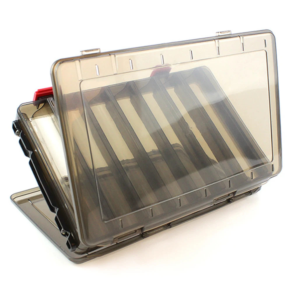 High Strength Outdoor Portable Bails Hooks Adjustable Durable Double Sided Sport Fishing Tackle Box Transparent Cover Easy Carry
