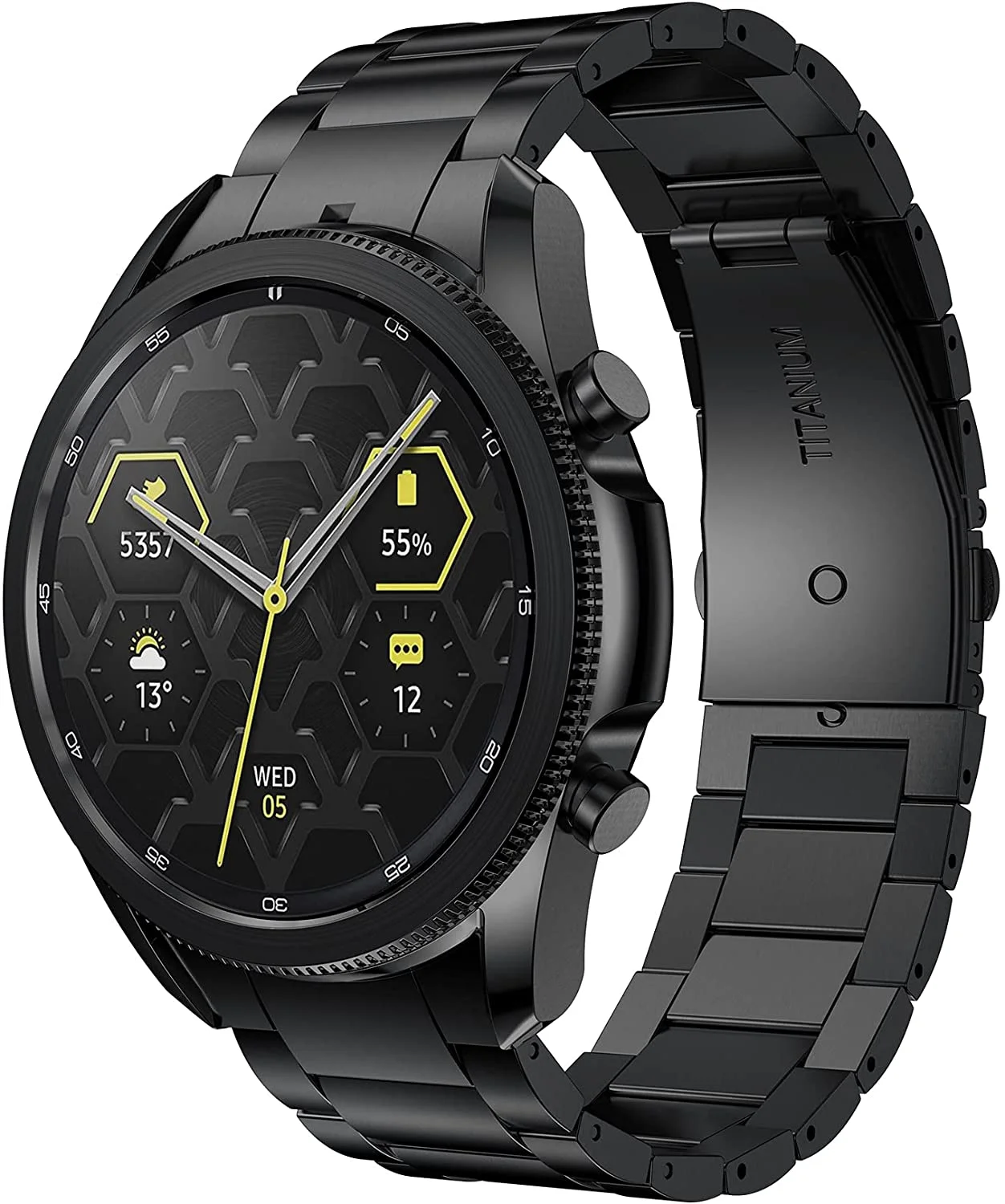 GORPIN for Samsung Galaxy Watch 4 Classic 46mm 44mm 40mm Bands No Gaps 20mm Titanium Metal Strap Smartwatch Black Silver | Наручные часы