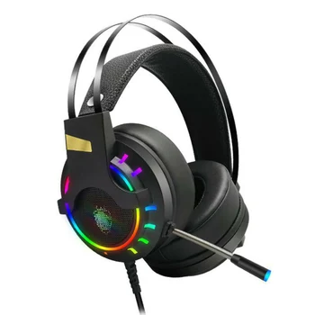 

Wired Headphone Professional Gaming Headset LED USB Earphone with Microphone RGB HD Stereo Bass for PC Computer Laptop PS4