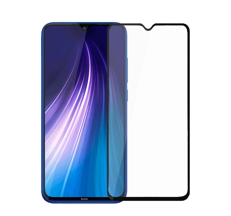 2 шт стекло для Xiaomi Redmi Note 8T Note8 Pro защита экрана закаленное стекло es для Xiaomi Redmi 8 Стекло полная защитная пленка - Цвет: Черный