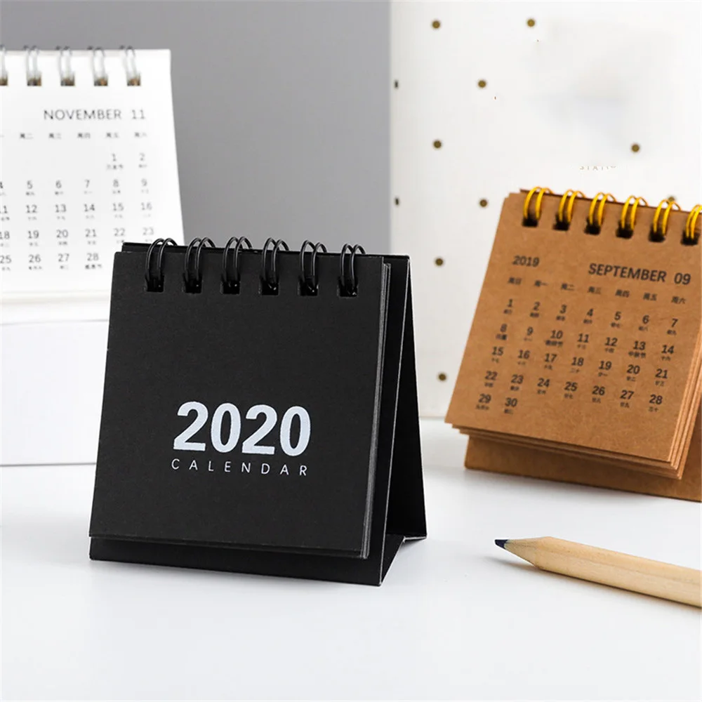 2020 2021 простой модный календарь мини бумажный Настольный товар двойной