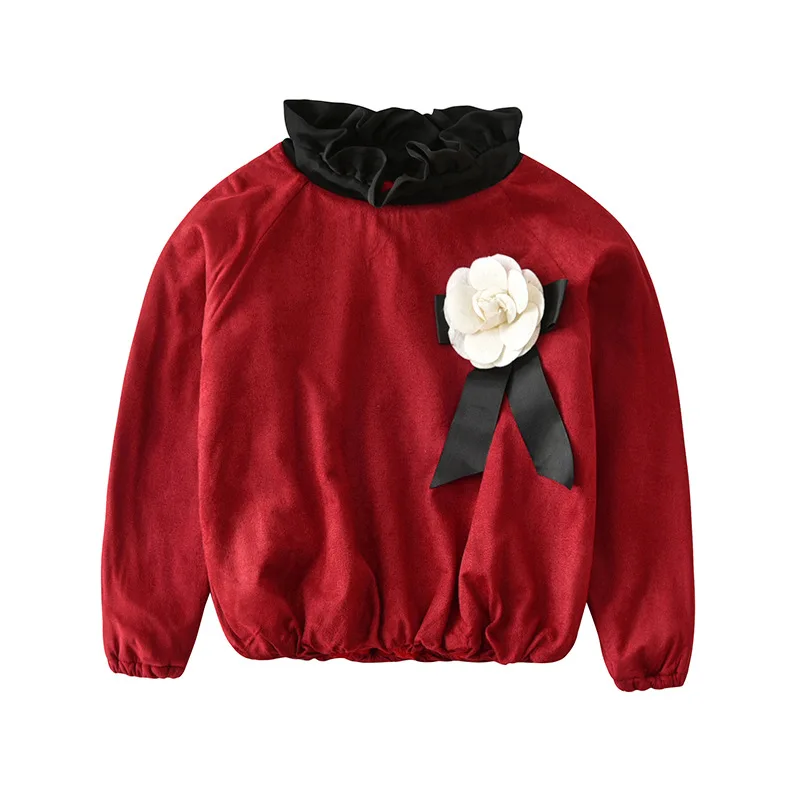 Зима, стильный свитер, вельветовый пуловер с вырезом лодочкой для девочек, Детский свитер, бархатная куртка