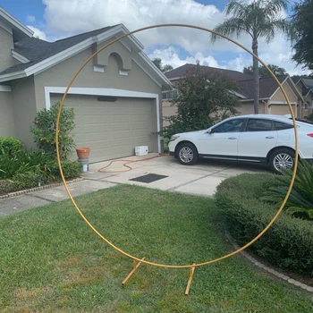 

Wrought Iron Wedding mariage round backdrop arch stand birthday party DIY decoration stage circle arch outdoor Background Frame