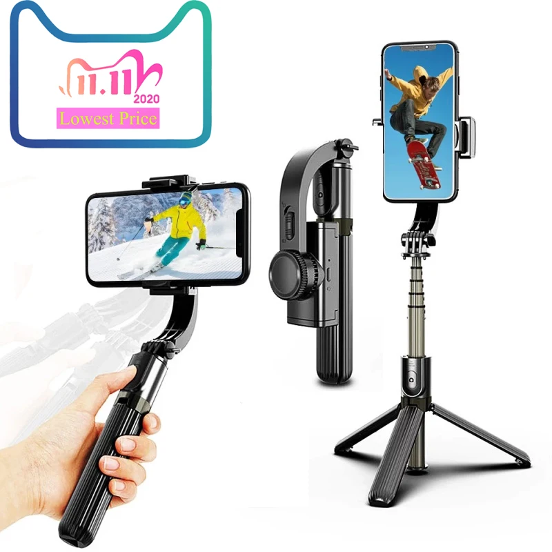 

L08 L07 Bluetooth Handheld Gimbal Stabilizer Selfie Stick w/Tripod Anti-shake Adjustable Selfie Stand Self-Timer Artifact Rod