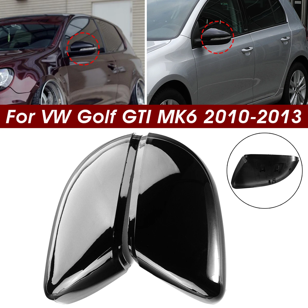 Пара крыла Зеркало заднего вида чехол накладка Крышка для VW Golf GTI MK6 Touran|view mirror|mirror