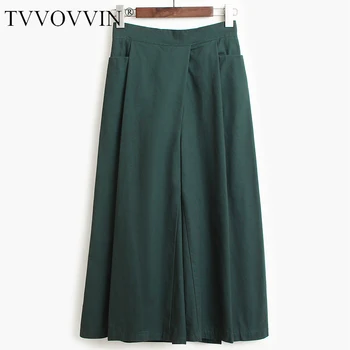 

Loose High Elastic Waist Pleated Split Long Wide Leg Trousers Loose Fit Pants Women Fashion Tide Spring Autumn 2020 87BL