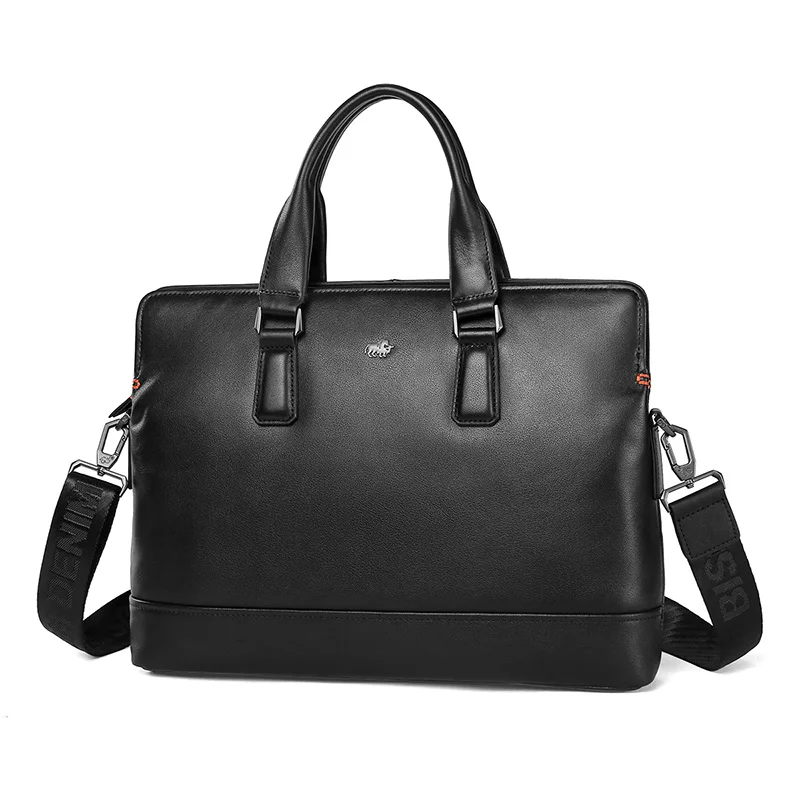 Портфель BISON DENIM N20006 мужской из натуральной кожи Модный деловой саквояж дорожный
