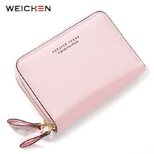 WEICHEN женские кошельки на двойной молнии, синтетические кожаные маленькие кошельки и кошельки, Женский держатель для карт, карман для монет, женский короткий клатч