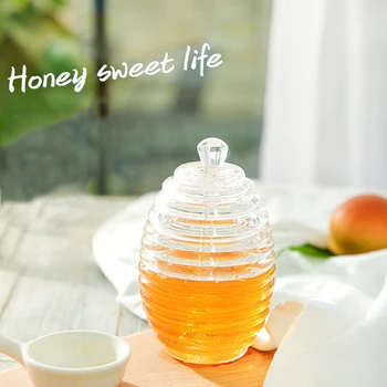 

Juice Bottle Honey Jar Container Bee Drip Dispenser Kettle Honey Pot Juice Syrup Cup Kitchen Accessories Storage Bottles