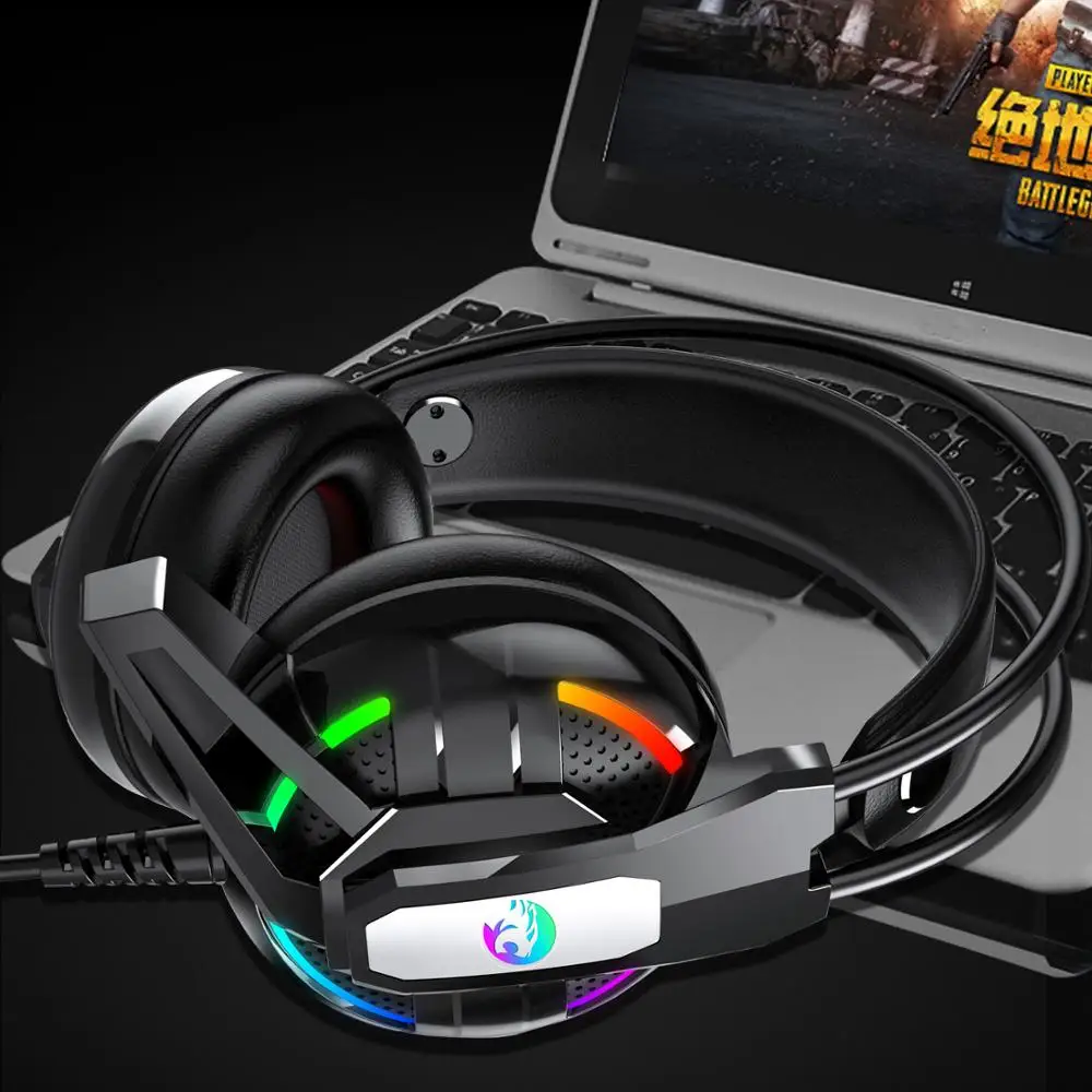 PS4 Gaming Headphones 4D Stereo RGB light Earphones Video Game Headset with Microphone for New Xbox One/Laptop/PC Tablet Gamer
