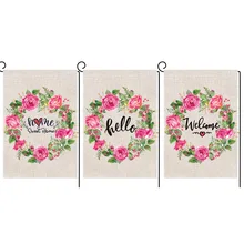 Вилла сад Бантинг Привет Добро пожаловать домой сладкий дом цвет имитация льна садовый баннер