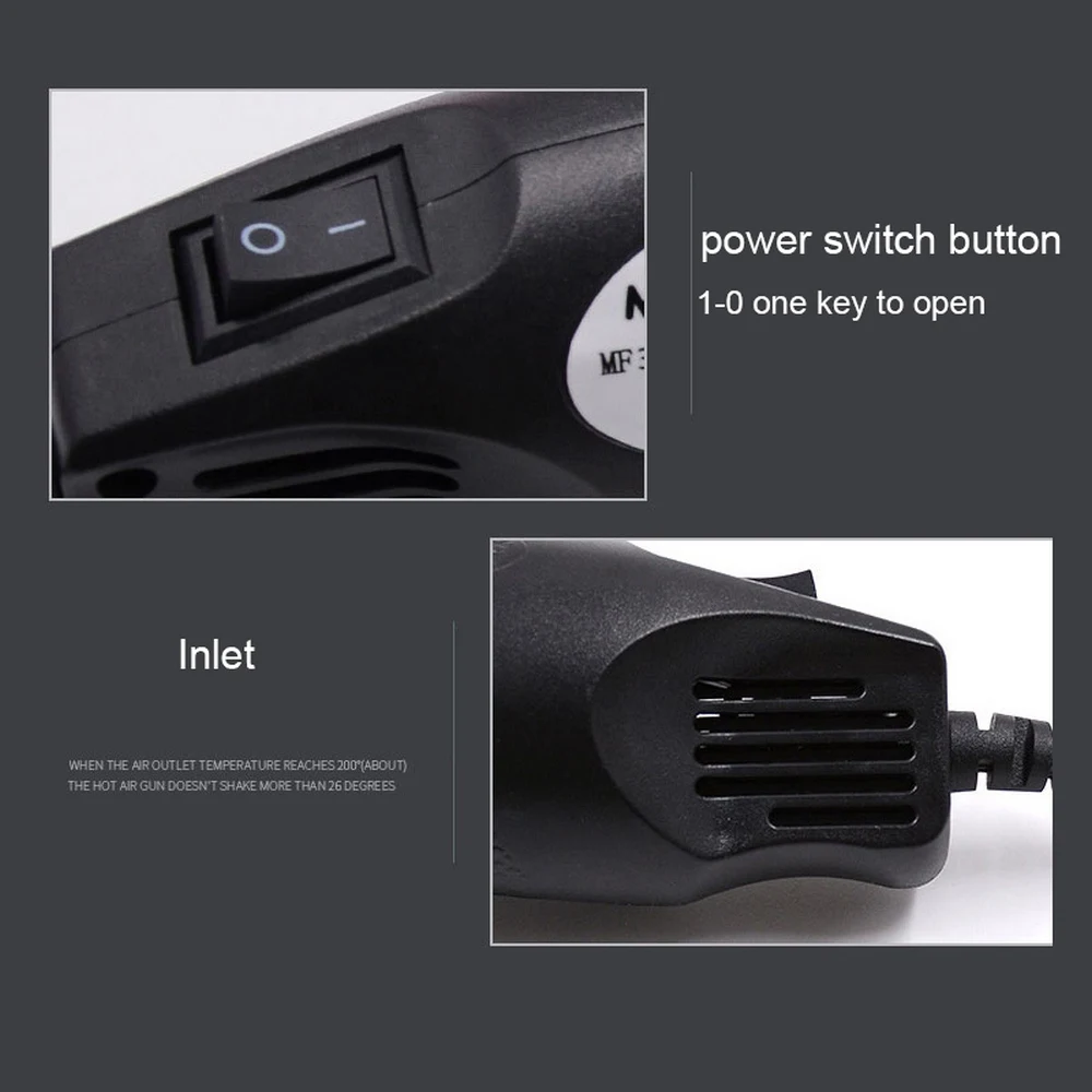 Thermostatic Hot Air Gun Heat Shrinkable Film Setting Tool Rubber Stamp DIY Manual Clay Mud Heating Clay Hair Dryer