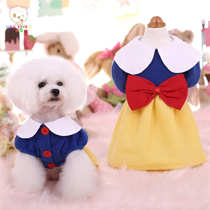 

Winter Small Dog Puppy Princess Bow Dress Tutu Skirt Pet Cat Dog Halloween Costume Winter Wool Puppy Jacket Coat Hoodie Clothes