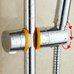 Bathroom Accessories Punch-free Universal 20~25mm ABS Plastic Shower Slide Rail Bar Holder Adjustable Clamp Holder Bracket