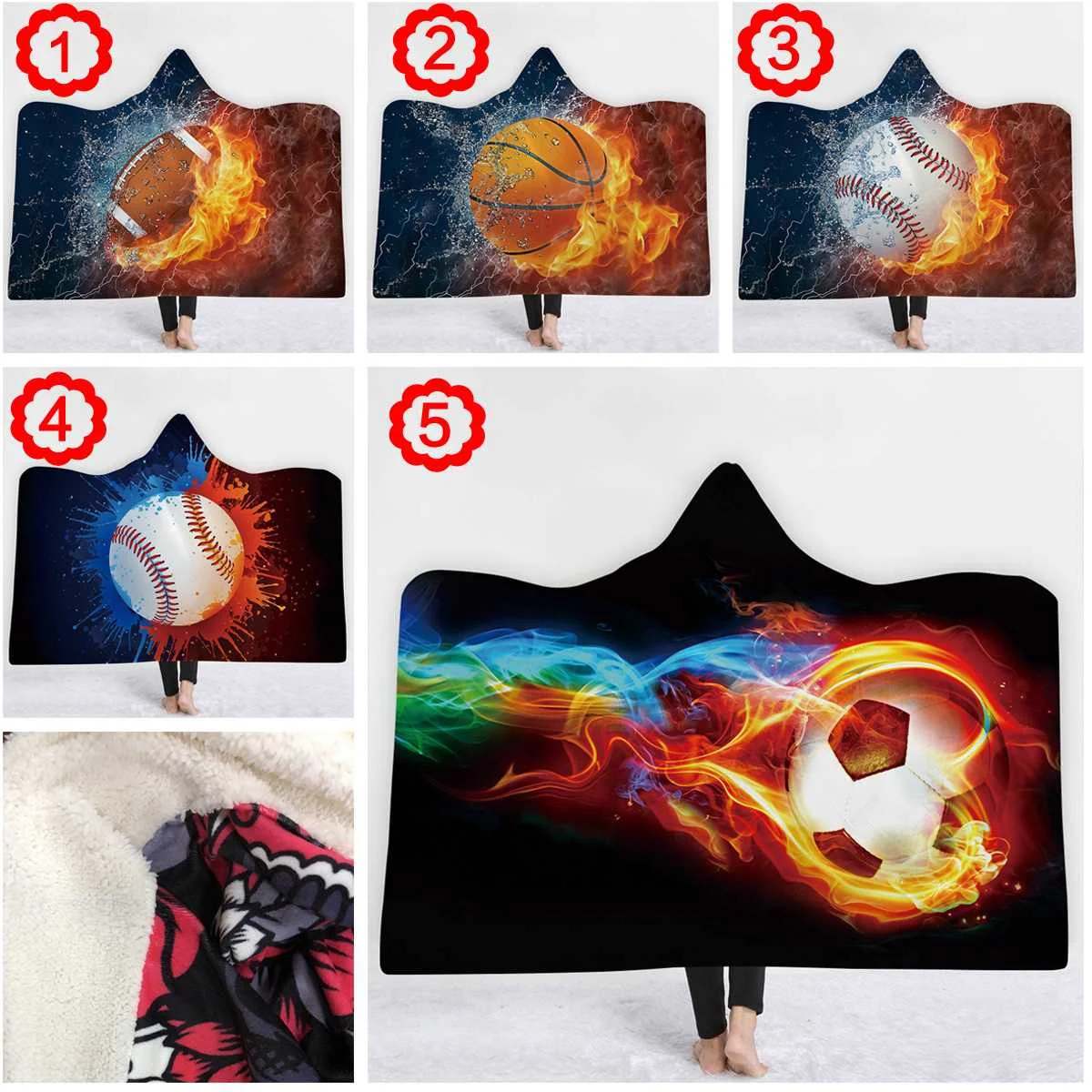 KIWARM одеяло 150x200/130x150 баскетбольные кровати с принтом теплые плюшевые с капюшоном носимые флисовые одеяла s с шапкой теплые текстильные