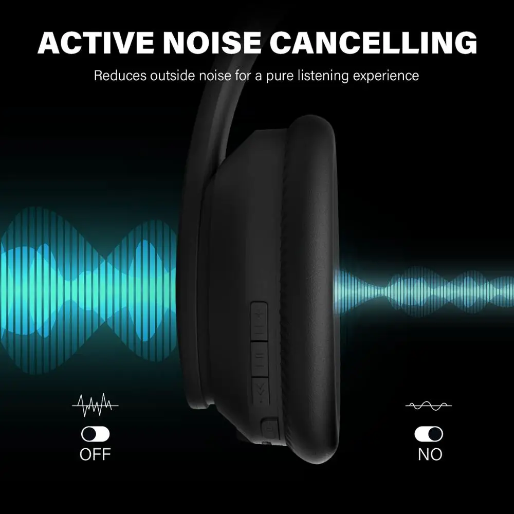 Oneodio A40 Active Noise Cancelling Bluetooth Headphones V5 0 Wireless Headset Over Ear Stereo Wired Headphone With Microphone