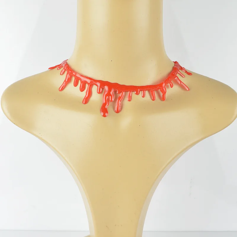 Ожерелье на Хэллоуин, креативное кровавое ожерелье с пятнами крови, красная модель, кольцо на шею, реквизит на Хэллоуин