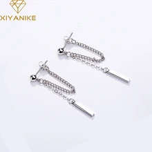 XIYANIKE, 925 пробы, серебро, модный дизайн, длинная цепочка, серьги с кисточками для женщин, Свадебная пара, элегантные, очаровательные, вечерние, ювелирные изделия