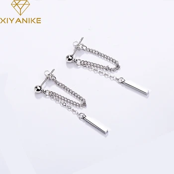 

XIYANIKE 925 Sterling Silver Trendy Design Long Chain Tassel Earrings for Women Wedding Couple Elegant Charming Party Jewelry
