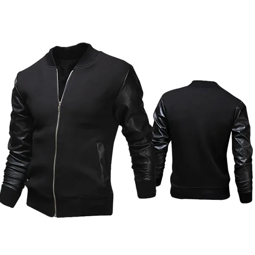Импортные товары, AliExpress, мужская куртка, модное мужское кожаное соединение муфтой на молнии, кардиган, пальто, куртка, Мужская одежда
