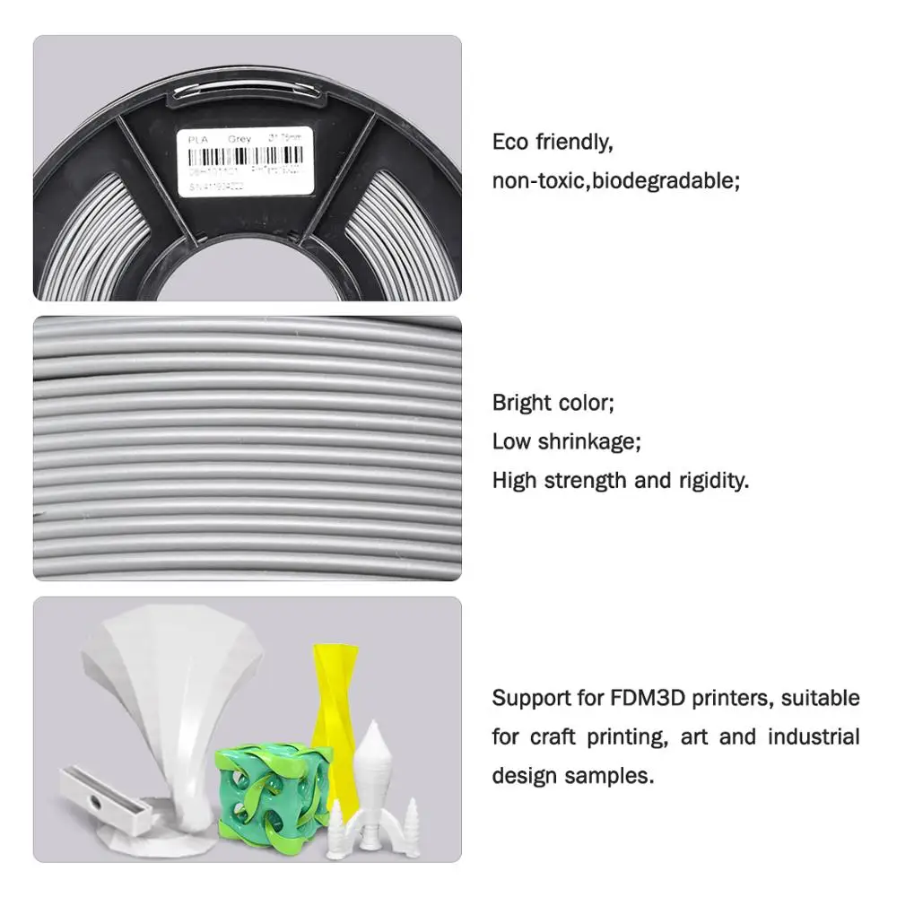 SUNLU PLA нити 1,75 мм 1 кг не путать 3D-принтеры нити допуск+/-0,02 мм разложению расходный материал для печати