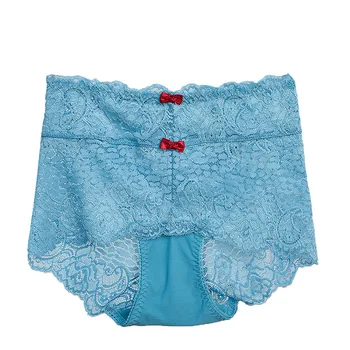 

Female breathable sexy lace add fertilizer to increase the height of waist abdomen triangle underwear cotton crotch hot sell