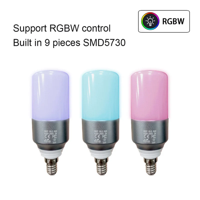 E27/B22/E14 WiFi умный светильник RGB многоцветный 6 Вт затемняющий светодиодный светильник совместим с Alexa Google home управление через приложение smart life