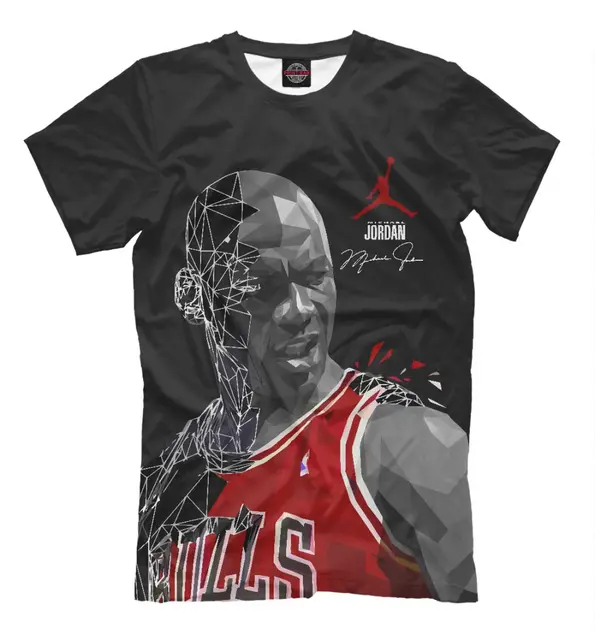 Футболка мужская с принтом Michael Jordan, черный верх с коротким рукавом, крутой мерч, одежда  в подарок , топ, хочу PrintBar 1