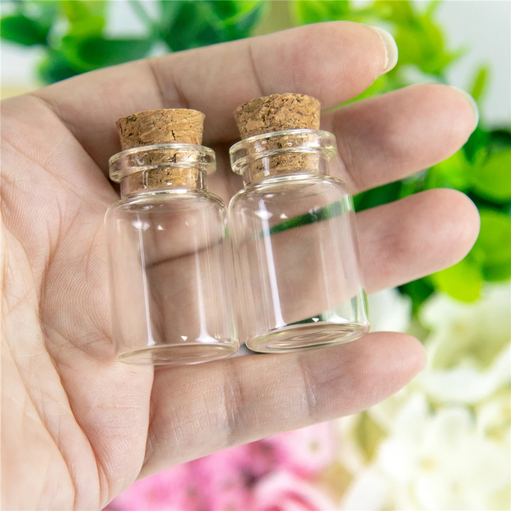 22x35x12.5 Mm 6ml Mini Glass Bottles With Cork Empty Small Glass Jars