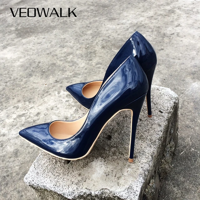 Good Night Navy Leather Lower Block Heel 2-inch